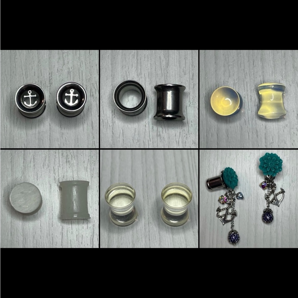 0g (8mm) plug earring lot